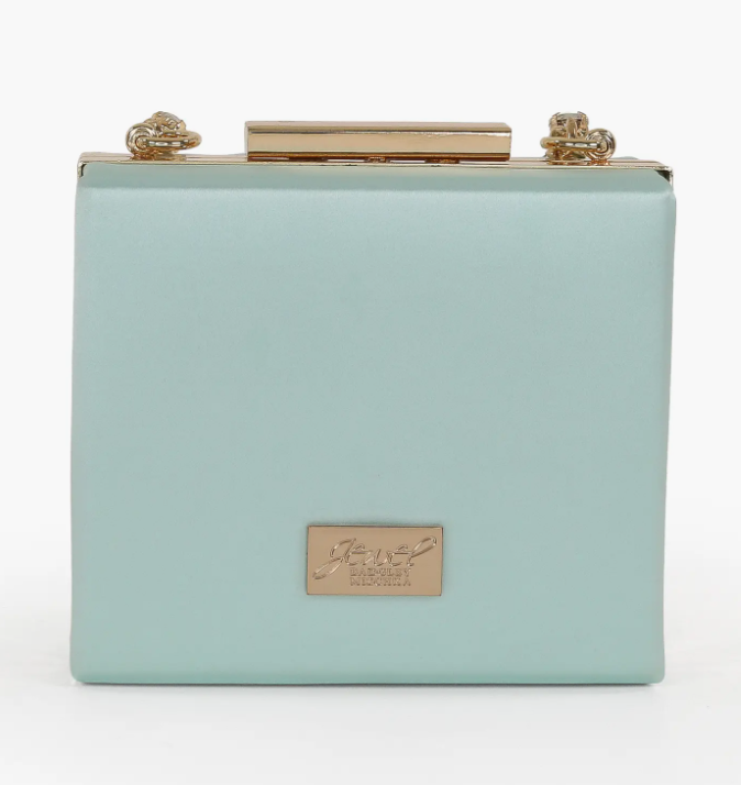 Jewel By Badgley Mischka Billie Mini Box Clutch with Rhinestone Chain