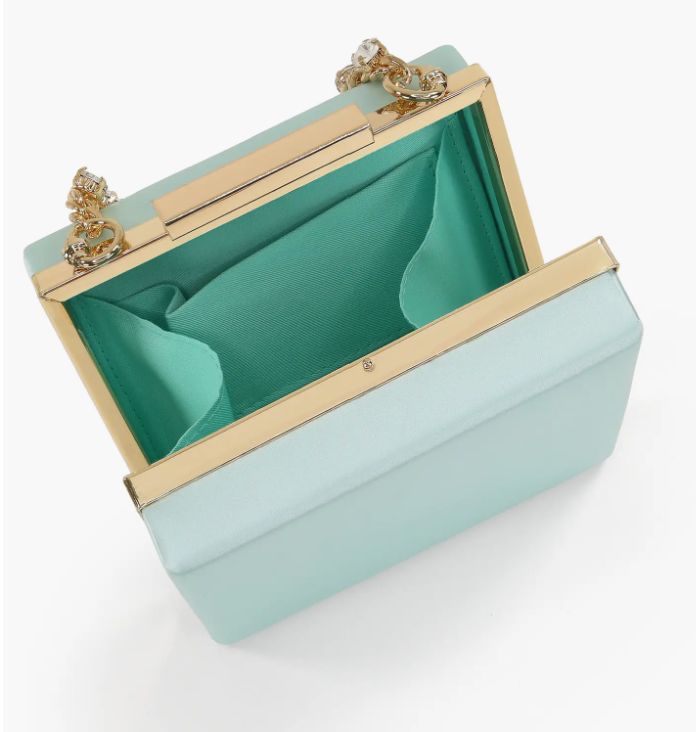 Jewel By Badgley Mischka Billie Mini Box Clutch with Rhinestone Chain