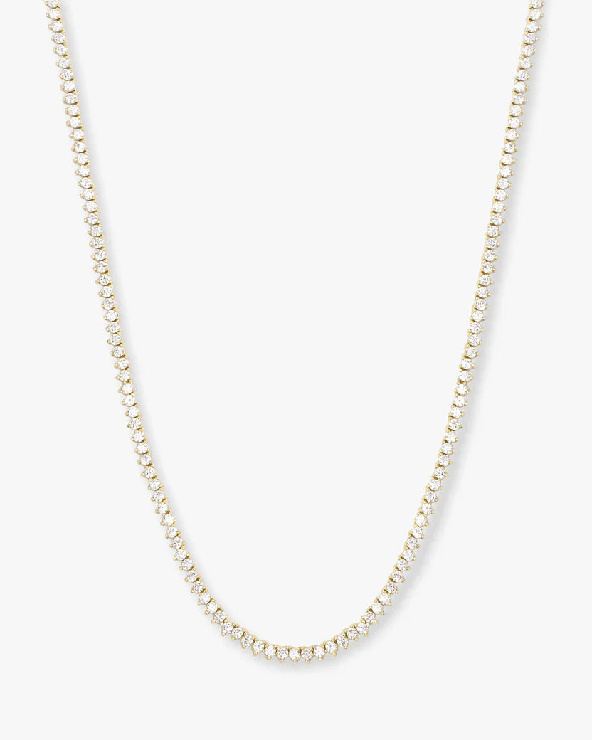 Melinda Maria Baby Not Your Basic Tennis Necklace, Silver or Gold, 2mm, 16"