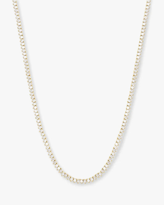 Melinda Maria Baby Not Your Basic Tennis Necklace, Silver or Gold, 2mm, 16"