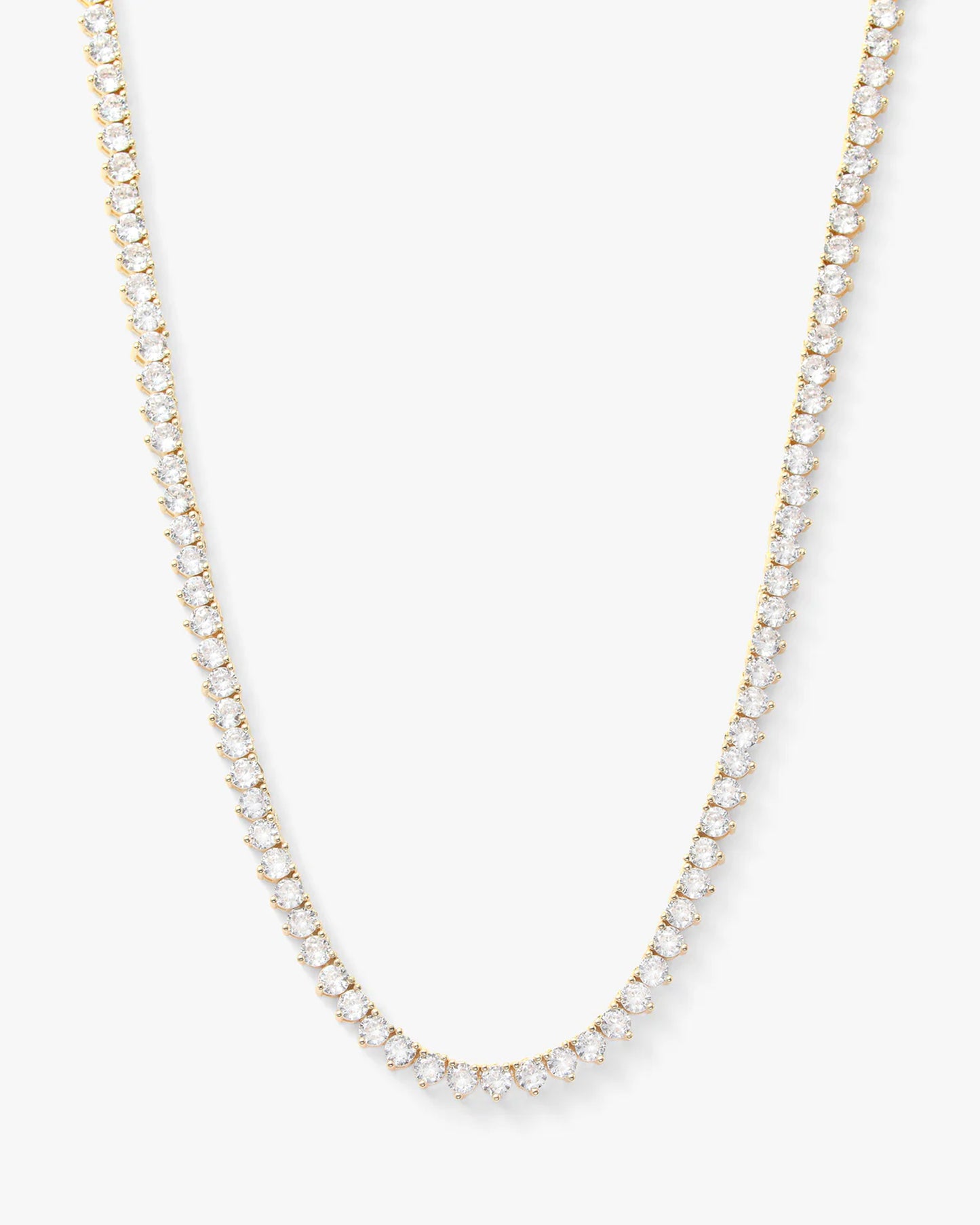 Melinda Maria Not Your Basic Tennis Necklace, Gold/White, 3mm, 16"