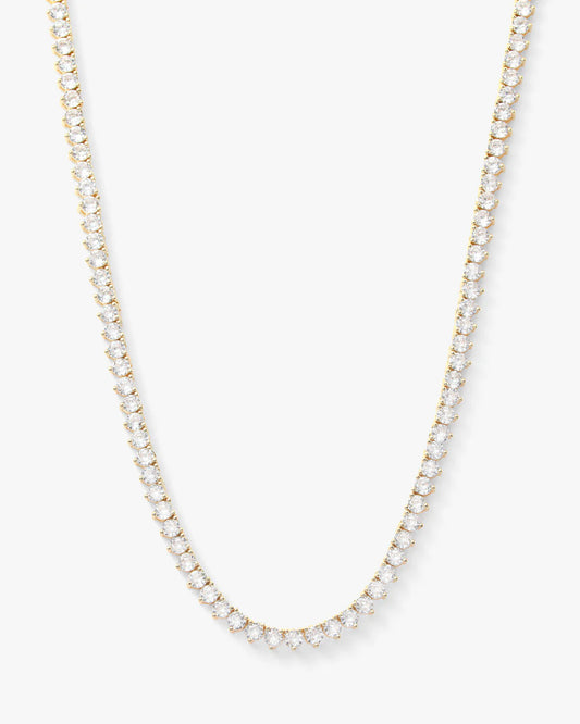 Melinda Maria Not Your Basic Tennis Necklace, Gold/White, 3mm, 16"