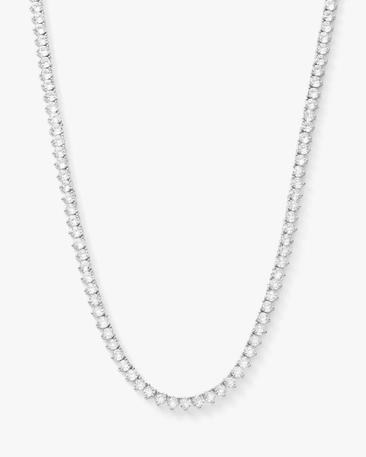 Melinda Maria Not Your Basic Tennis Necklace, Silver/White, 3mm, 16"