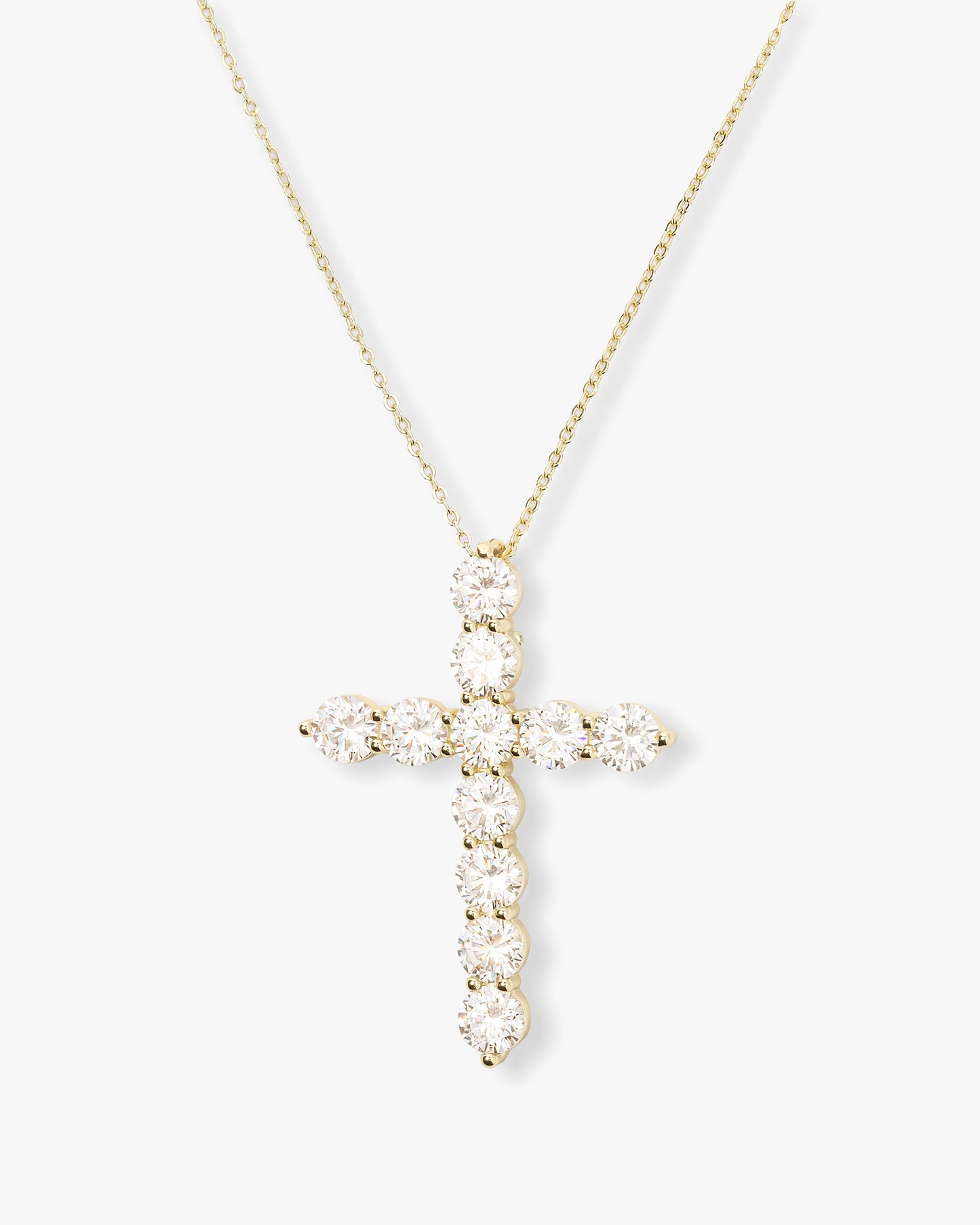 Melinda Maria "Oh She Fancy" Small Cross Pendant, Gold/White