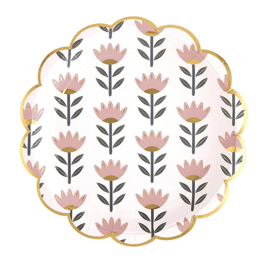 Santa Barbara's Scalloped Paper Plates - 9" Flower Plates