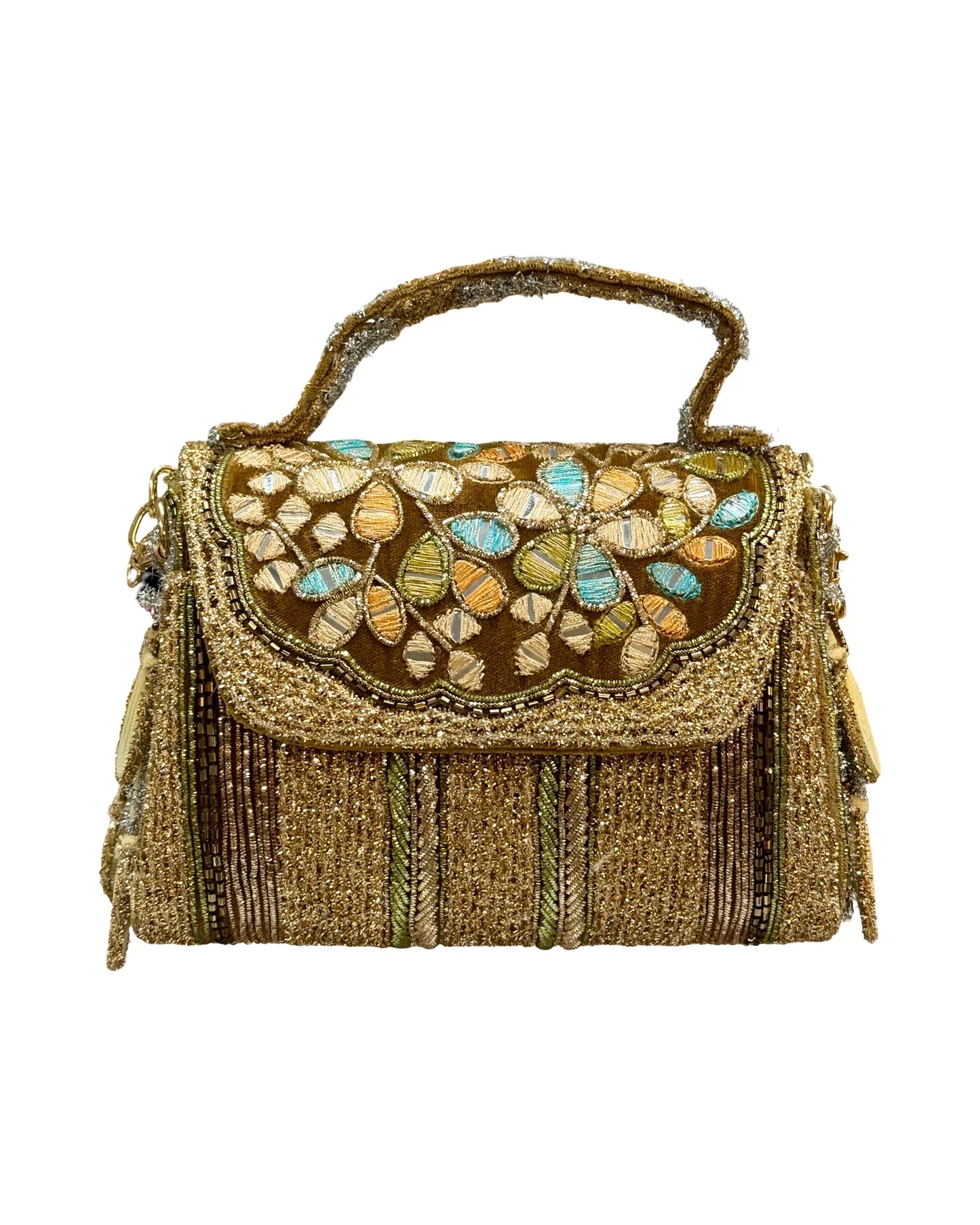 David Jeffery Handbag - Shades of Gold Green Blue