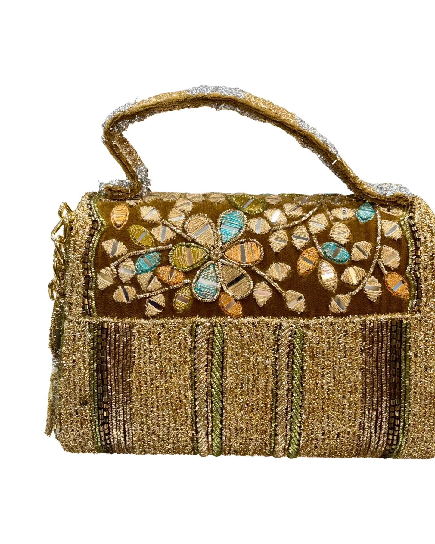 David Jeffery Handbag - Shades of Gold Green Blue