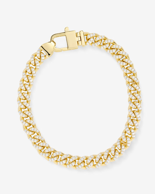 Melinda Maria Pave' Julian Cuban Chain Bracelet, 6.8mm, 7.5"