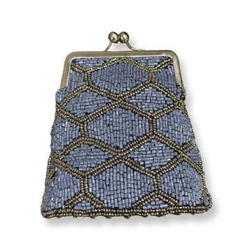 David Jeffery Coin Bag - Blue and Silver Beads