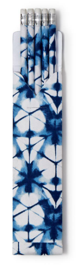 Cupcakes & Cartwheels Two's Co. Indigo Block Print Pencil Set