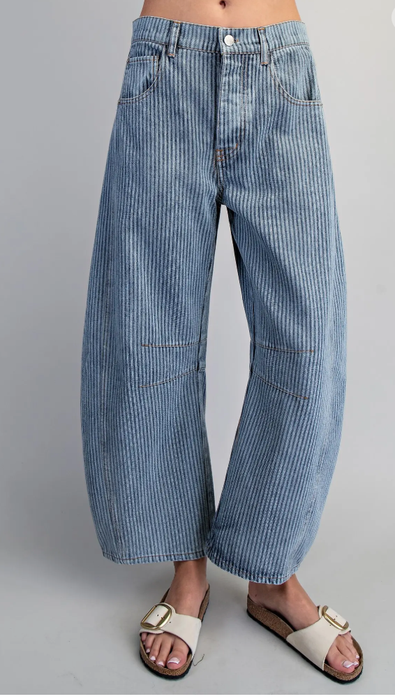 Hudson Stripe Barrel Jeans