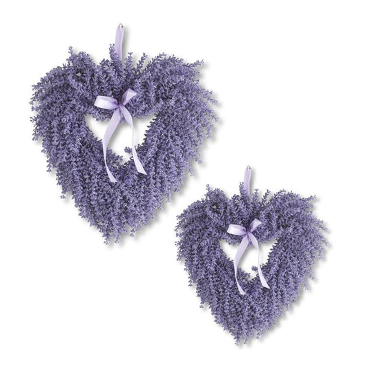 KK Purple Lavender Heart Wreaths (Set of 2)