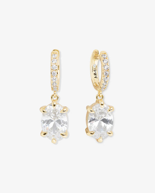 Melinda Maria She's On Point Earrings, Gold/White