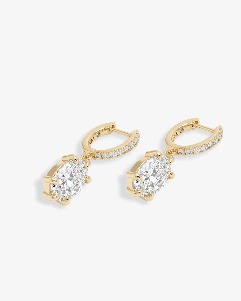 Melinda Maria She's On Point Earrings, Gold/White