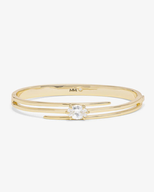 Melinda Maria She's On Point Lasso Cuff, Gold/White, Silver/White, 7"