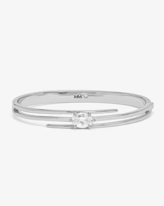 Melinda Maria She's On Point Lasso Cuff, Gold/White, Silver/White, 7"