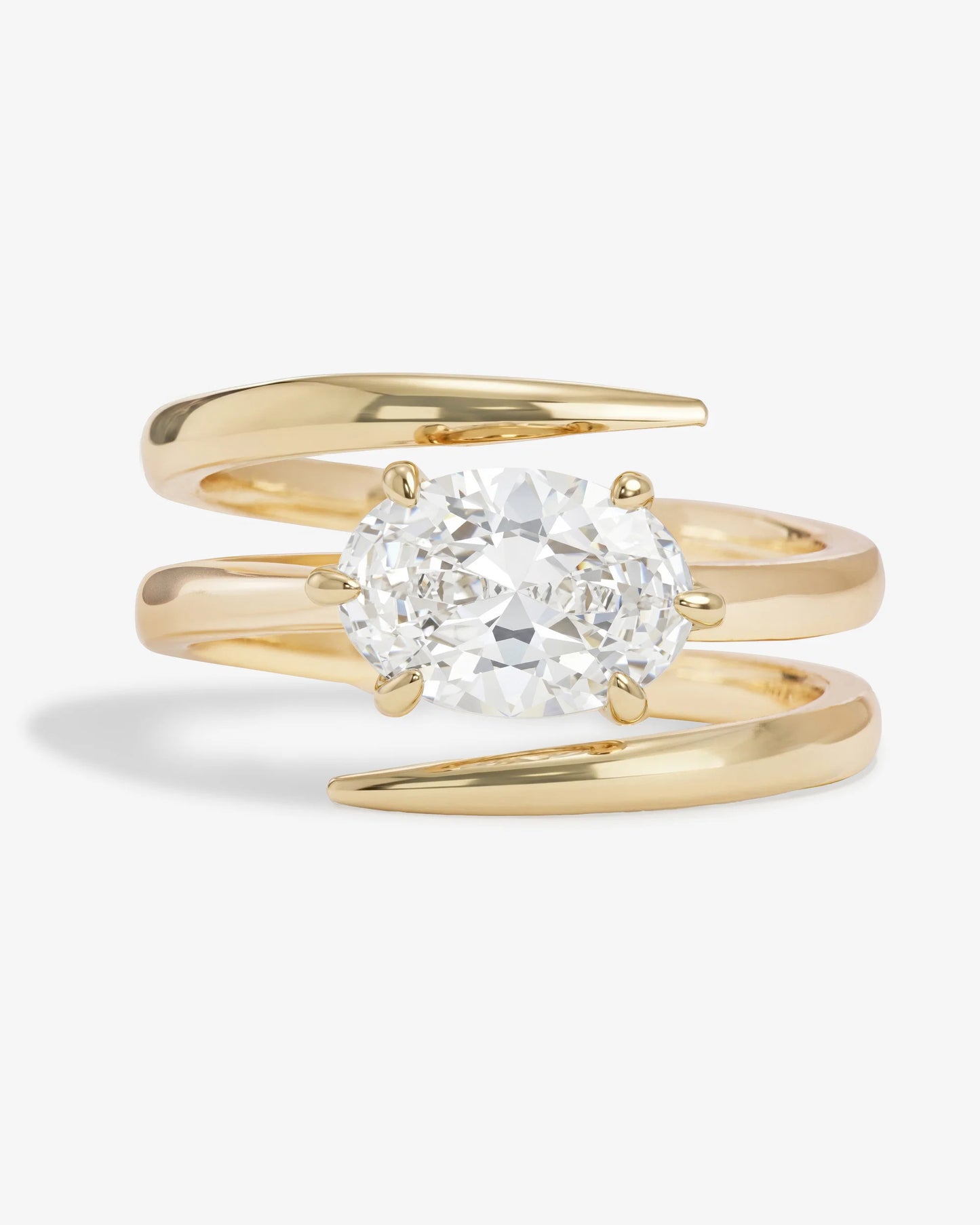 Melinda Maria She's on Point Lasso Ring, (Silver/Gold)