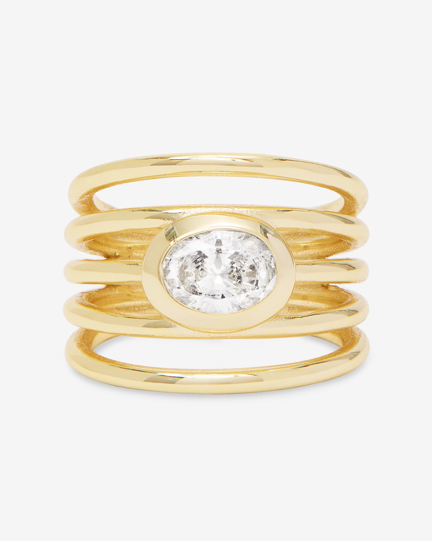 Melinda Maria She's a Boss Stacked Ring, Gold/White