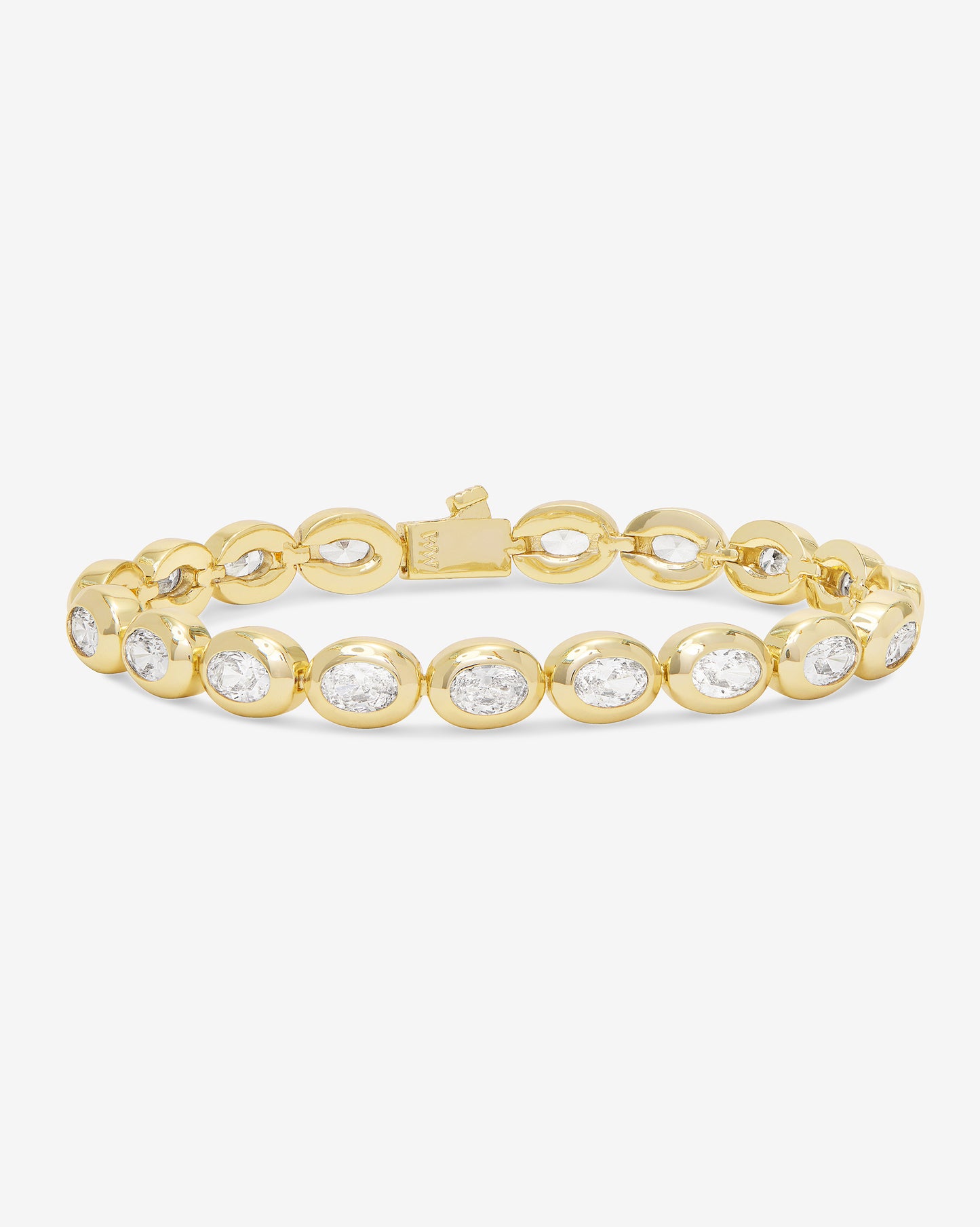 Melinda Maria She's a Boss Tennis Bracelet, Gold/White, 6.5"