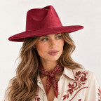 Kenze Panne Wide Brim Western Hat - Suede