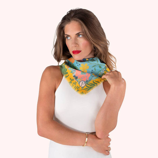 Cotton Bandana - Blue Blooms, by Powder Designs