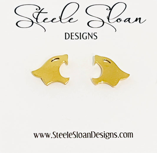 Steele Sloan Designs Go Cats! Wildcats Gold Stud Earrings