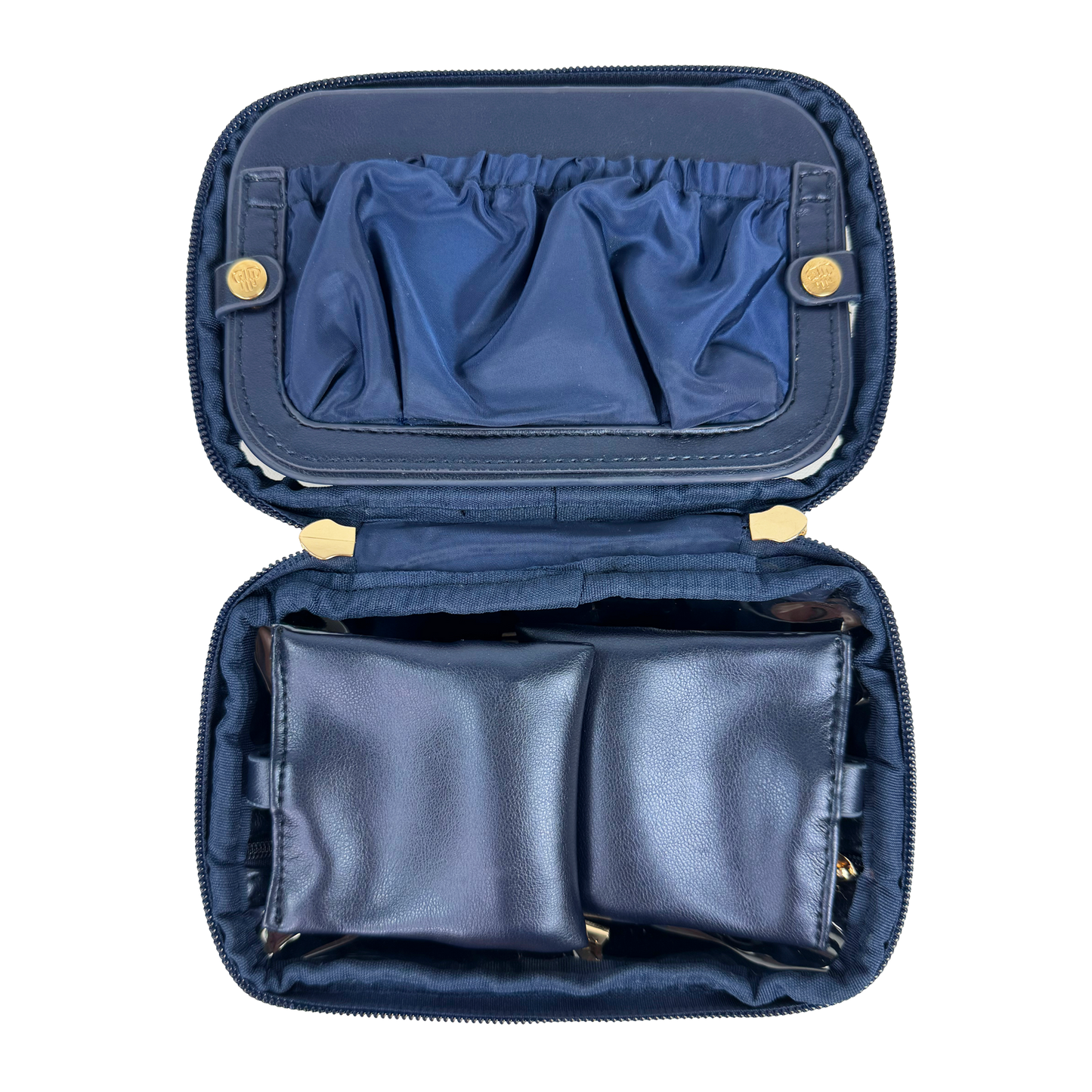 PurseN LITTMINI • Lighted Mirror Case • Navy Pearl