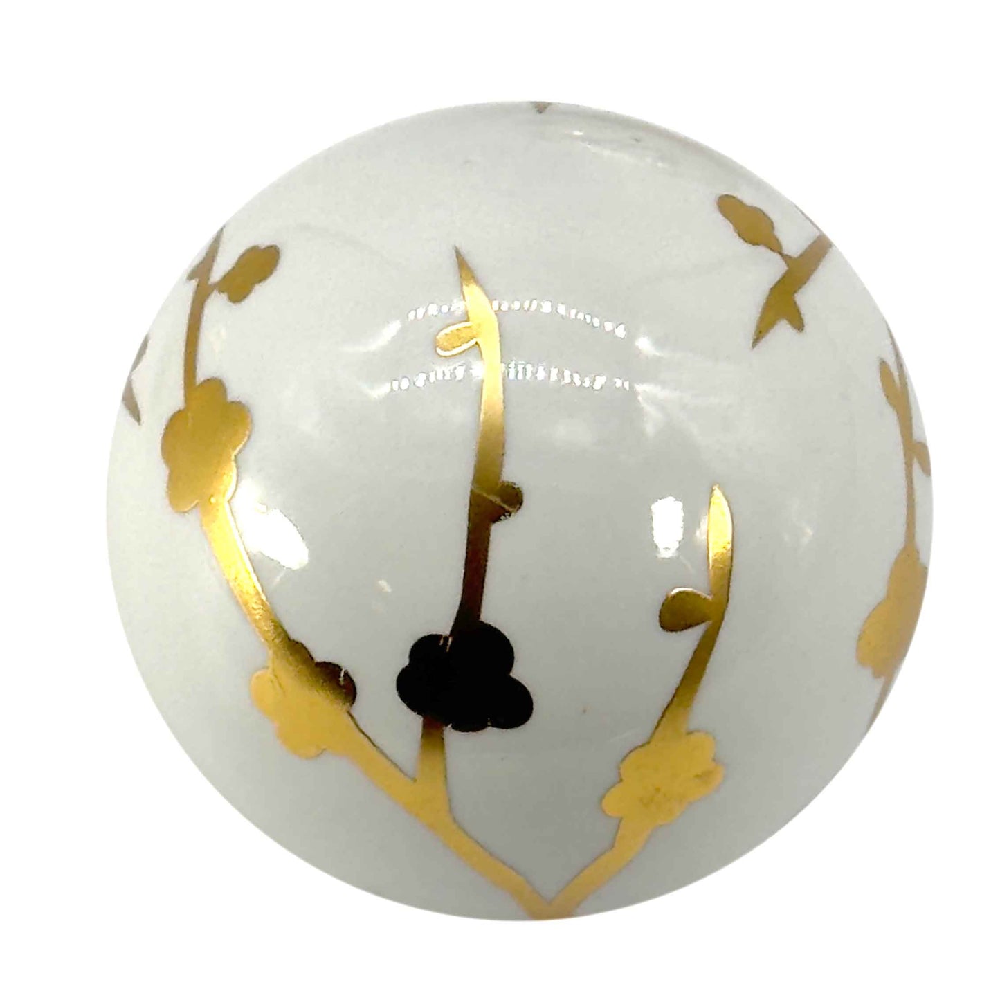 Galt Gold & White Floral Ceramic Ball (Set of 3)