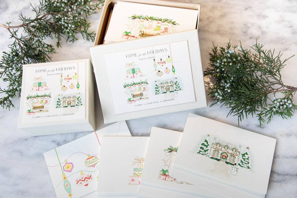 Karen Adams Home for the Holidays Note Card Box