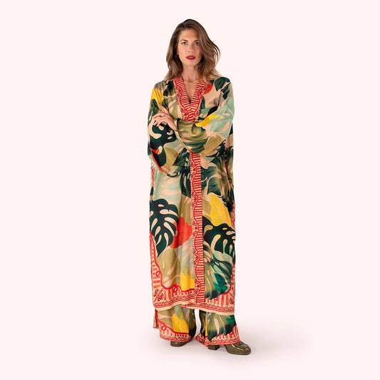 Kimono Gown - Exotic Leaves, by Powder Designs