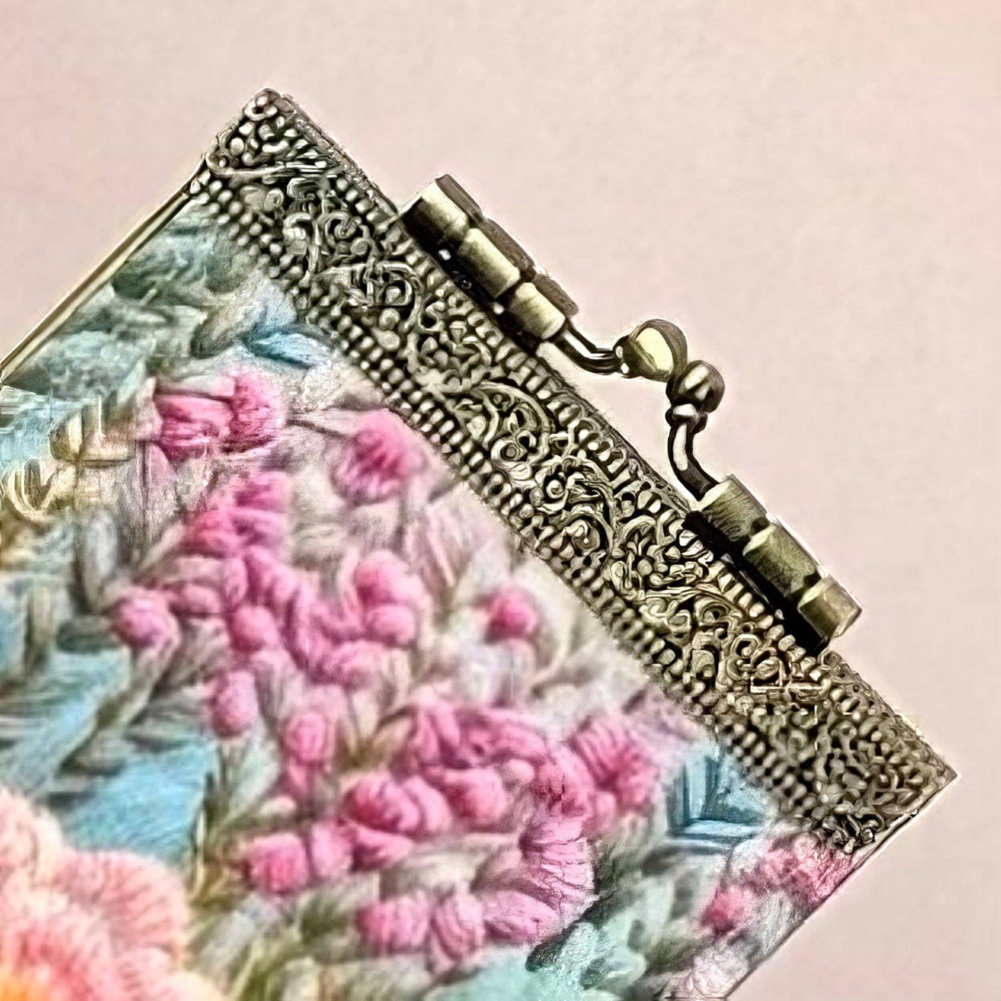 RFID Floral Embroidery Card Holder