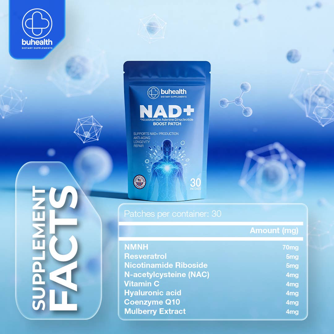 BuHealth NAD+ Boost Patch – High Potency Longevity Formula
