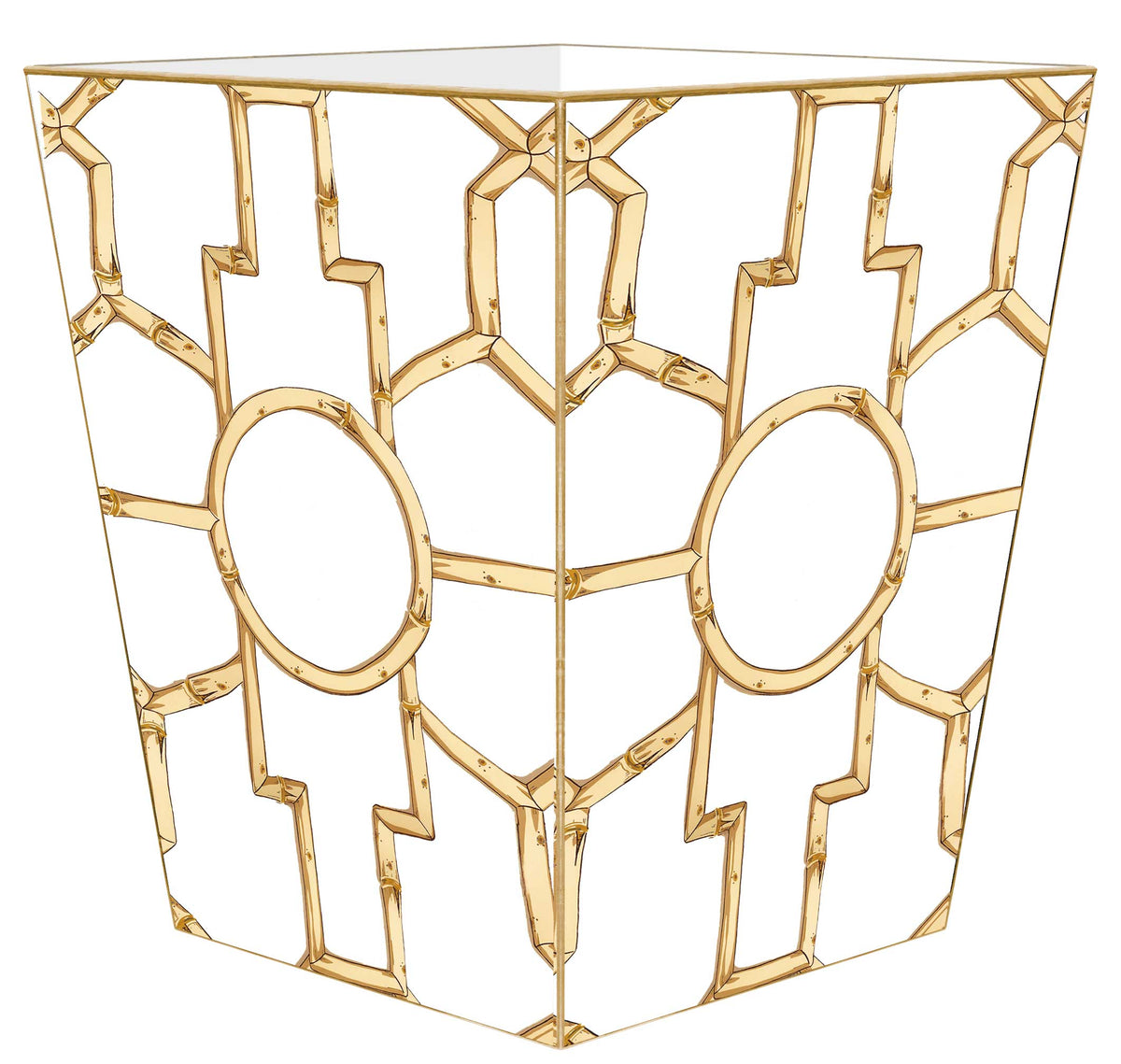 Marye-Kelley Bamboo on White, Scalloped Top