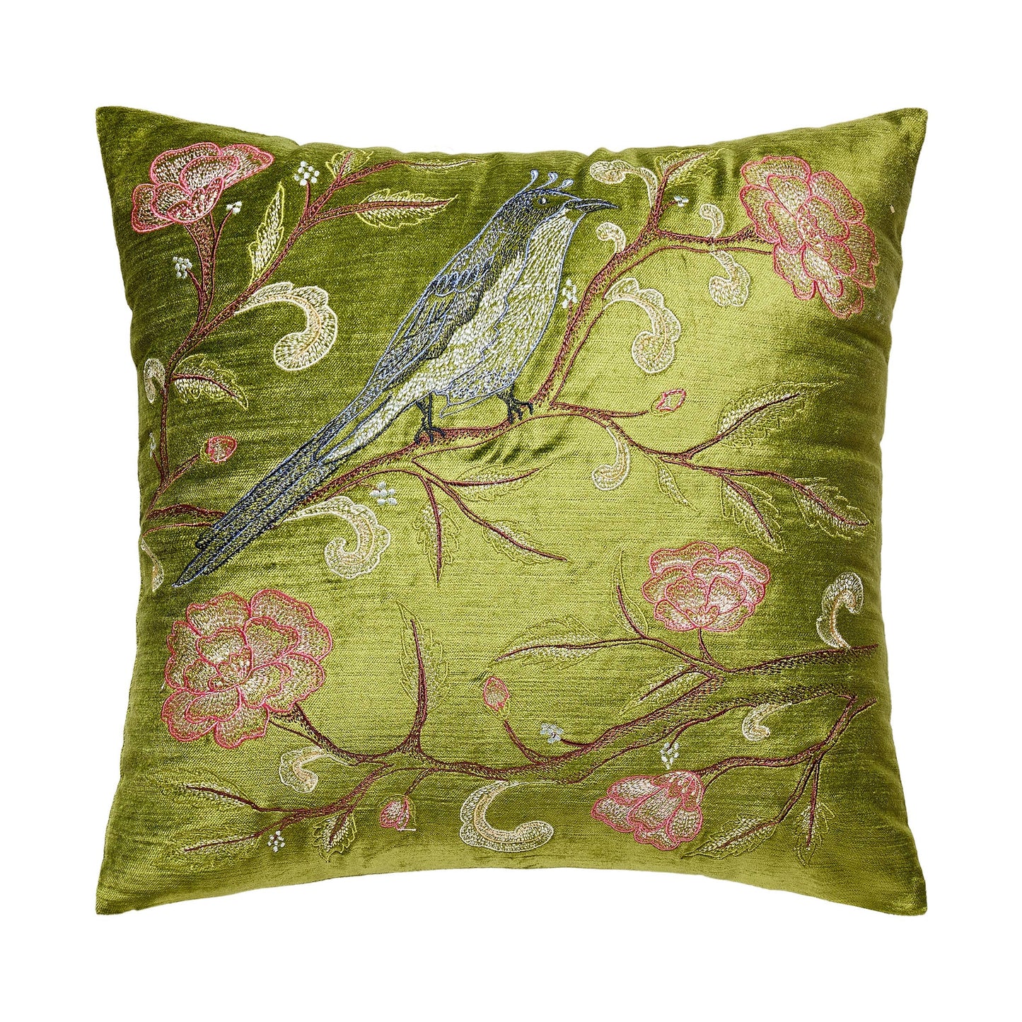 Peking Handicraft Oriental Bird Embroidered Pillow