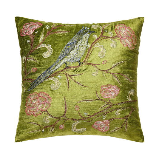 Peking Handicraft Oriental Bird Embroidered Pillow