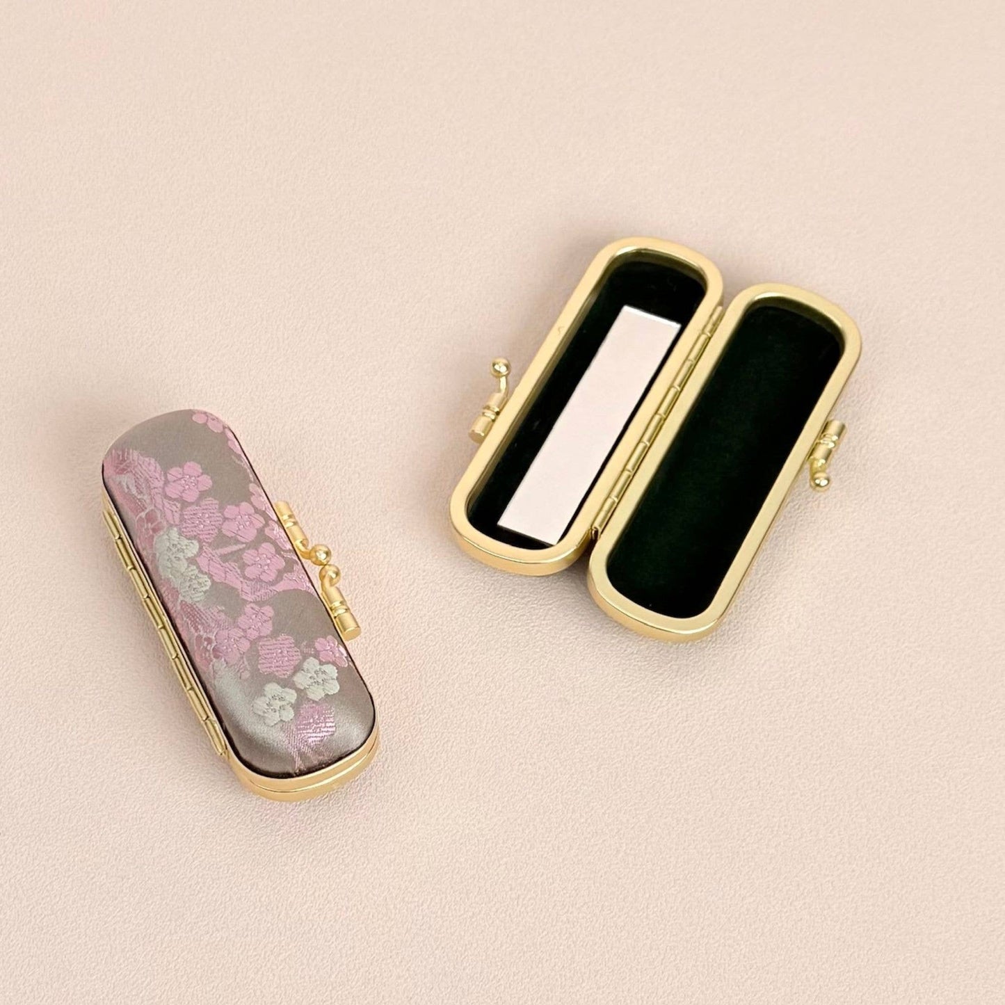 Cherry Blossom Lipstick Case with Mirror