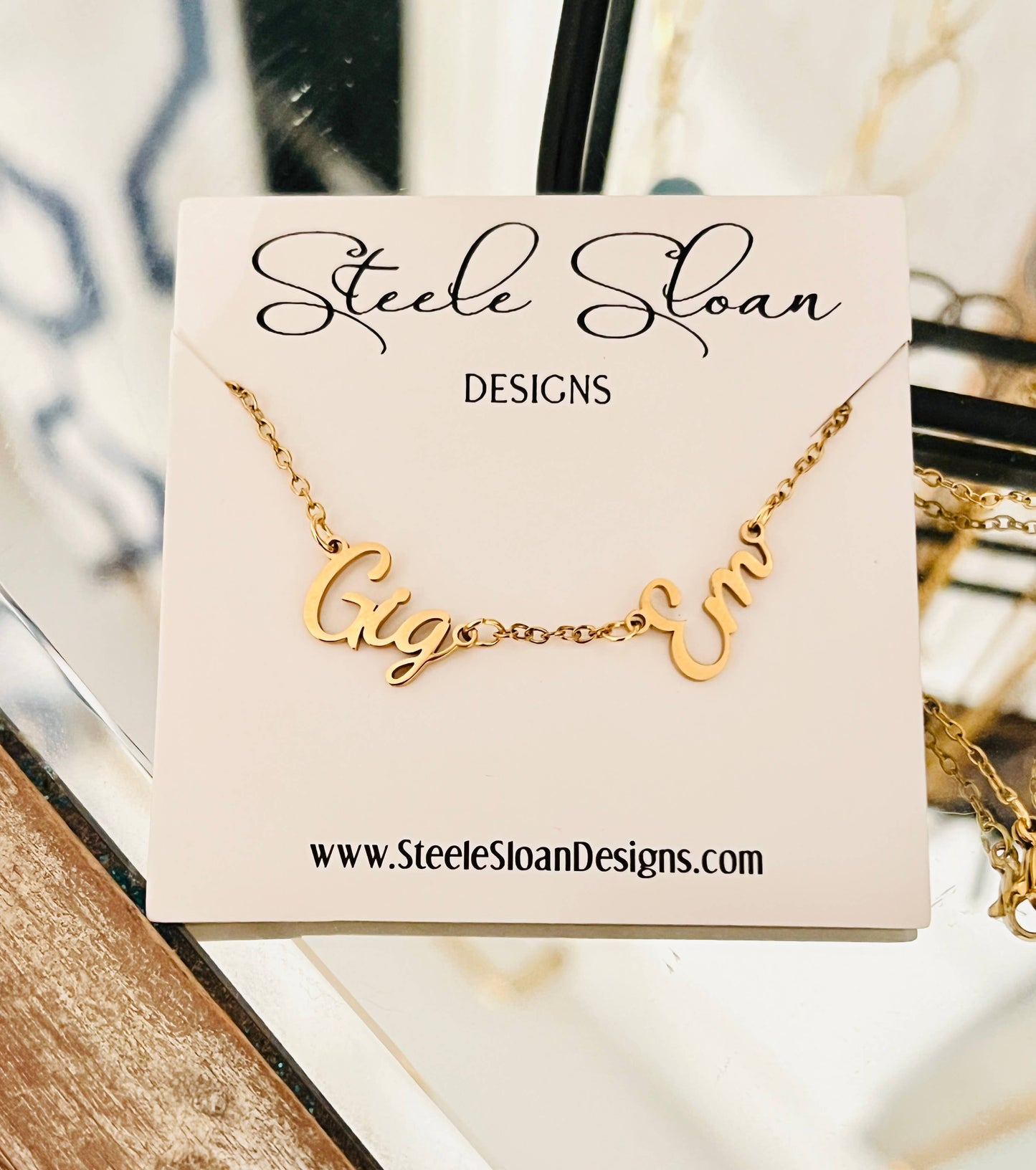 Steele Sloan Designs Gig Em Necklace for Texas Aggies Fans Texas A&M Gift
