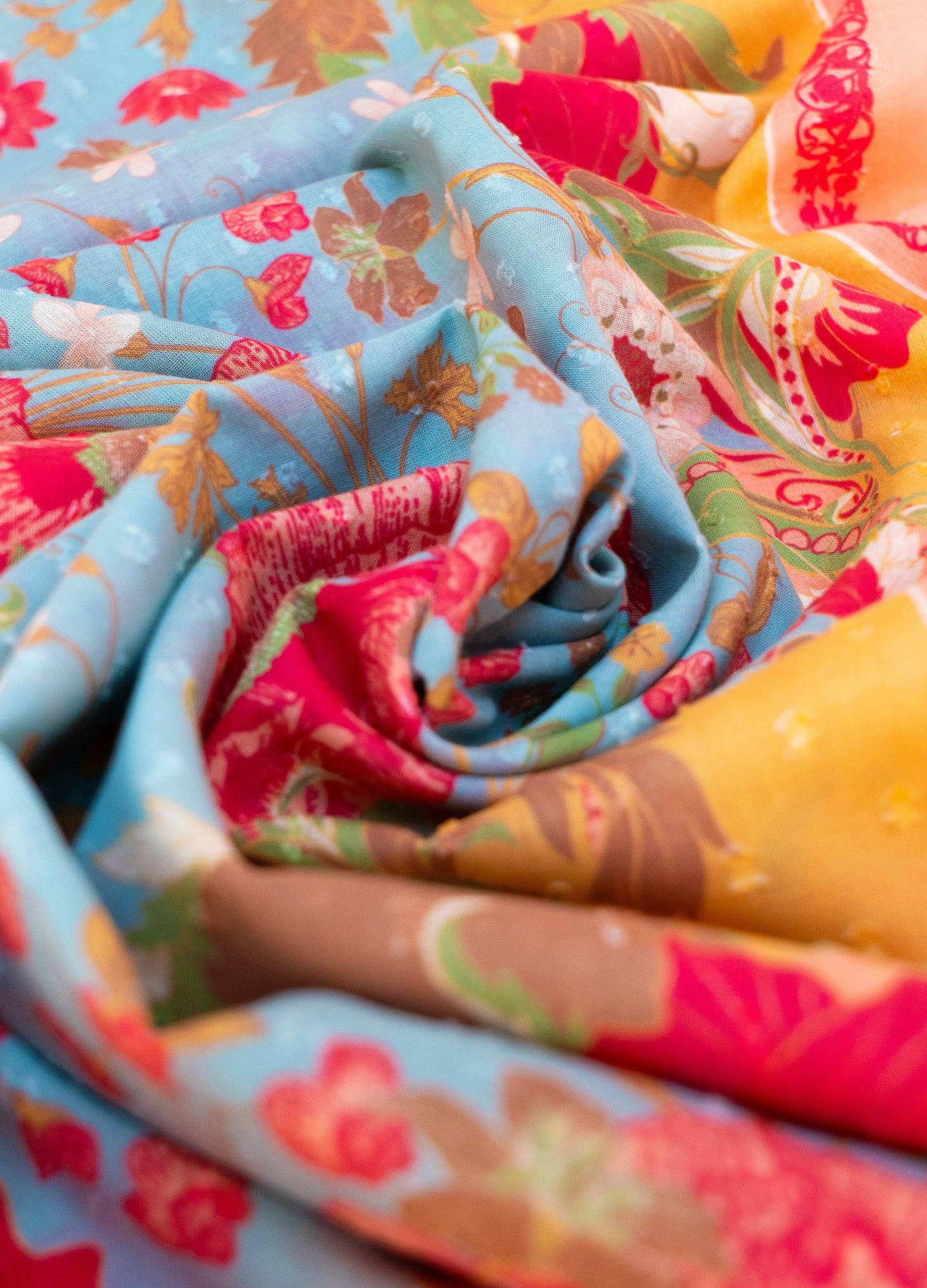 Cotton Scarf - Paisley Poppies, by Powder Designs