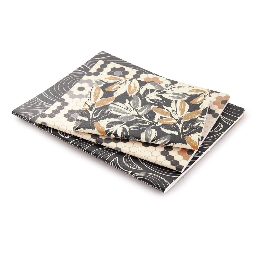 Werkshoppe's Leaf Tiles Stitched Notebook Set