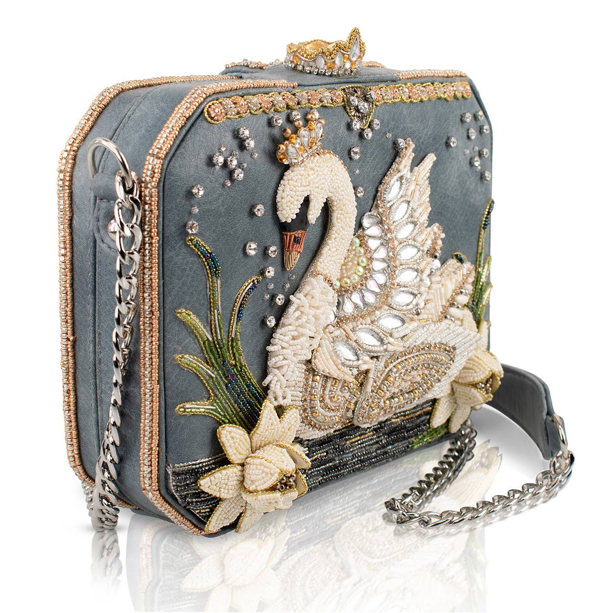 Mary Frances Swan Princess Hard Sided Ivory Swan Handbag
