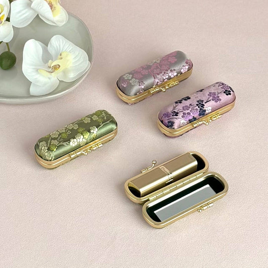Cherry Blossom Lipstick Case with Mirror