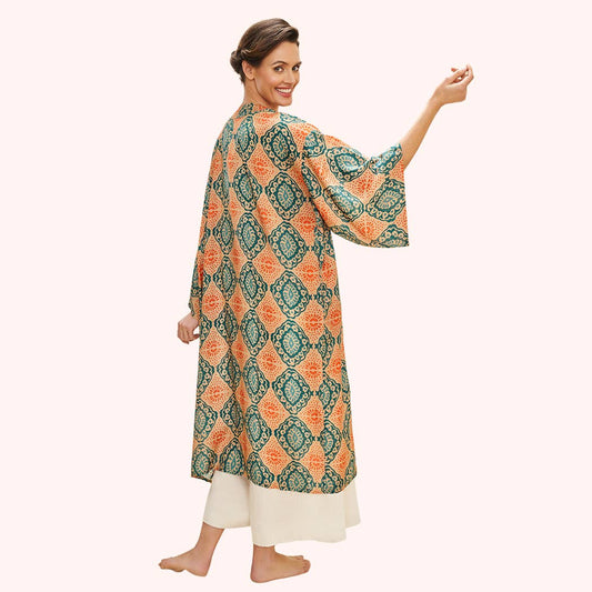 Kimono Gown - Cream Batik, by Powder Designs
