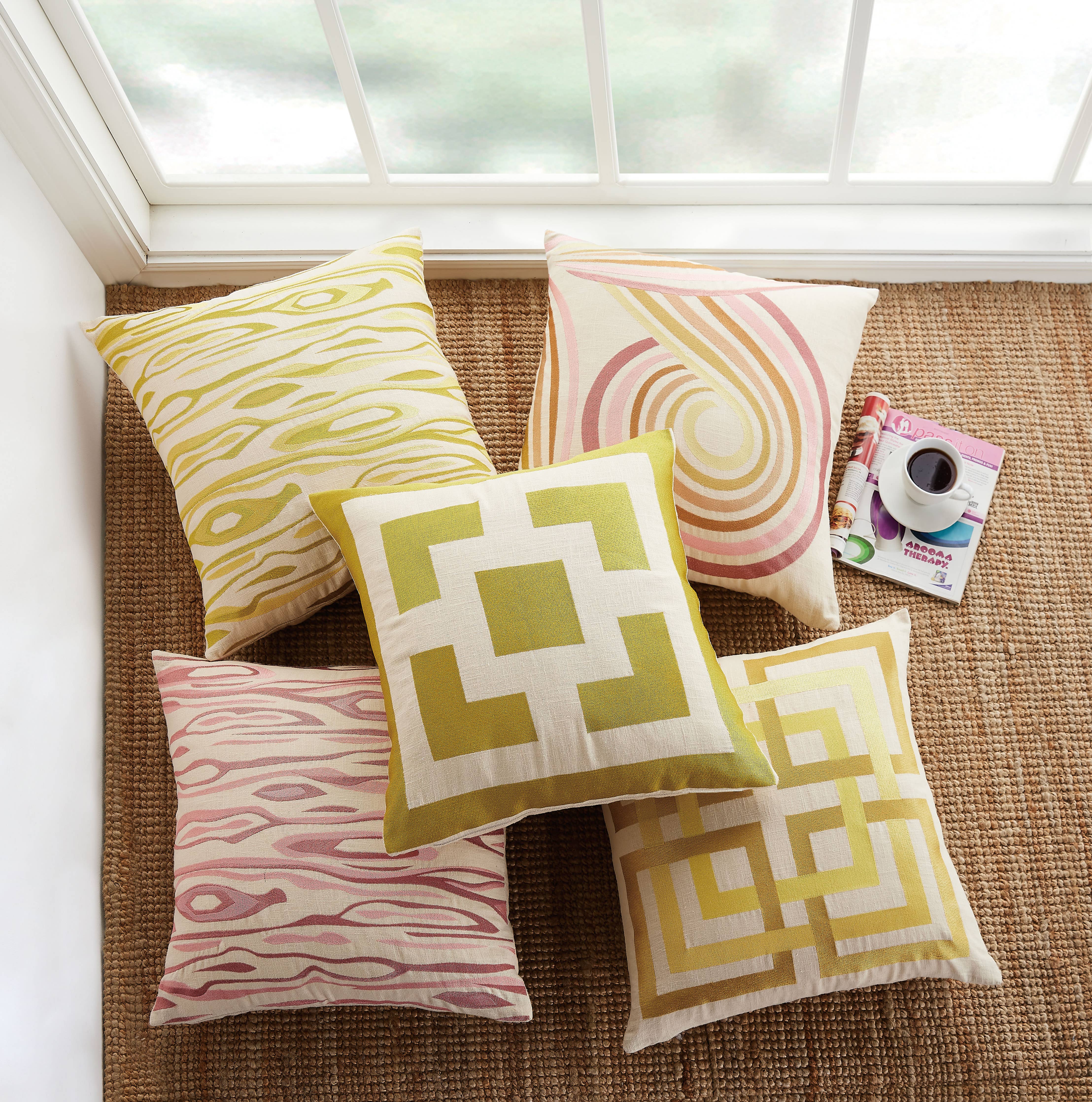 Trina Turk Palm Springs Block Embroidered Pillow - Thumbnail 5