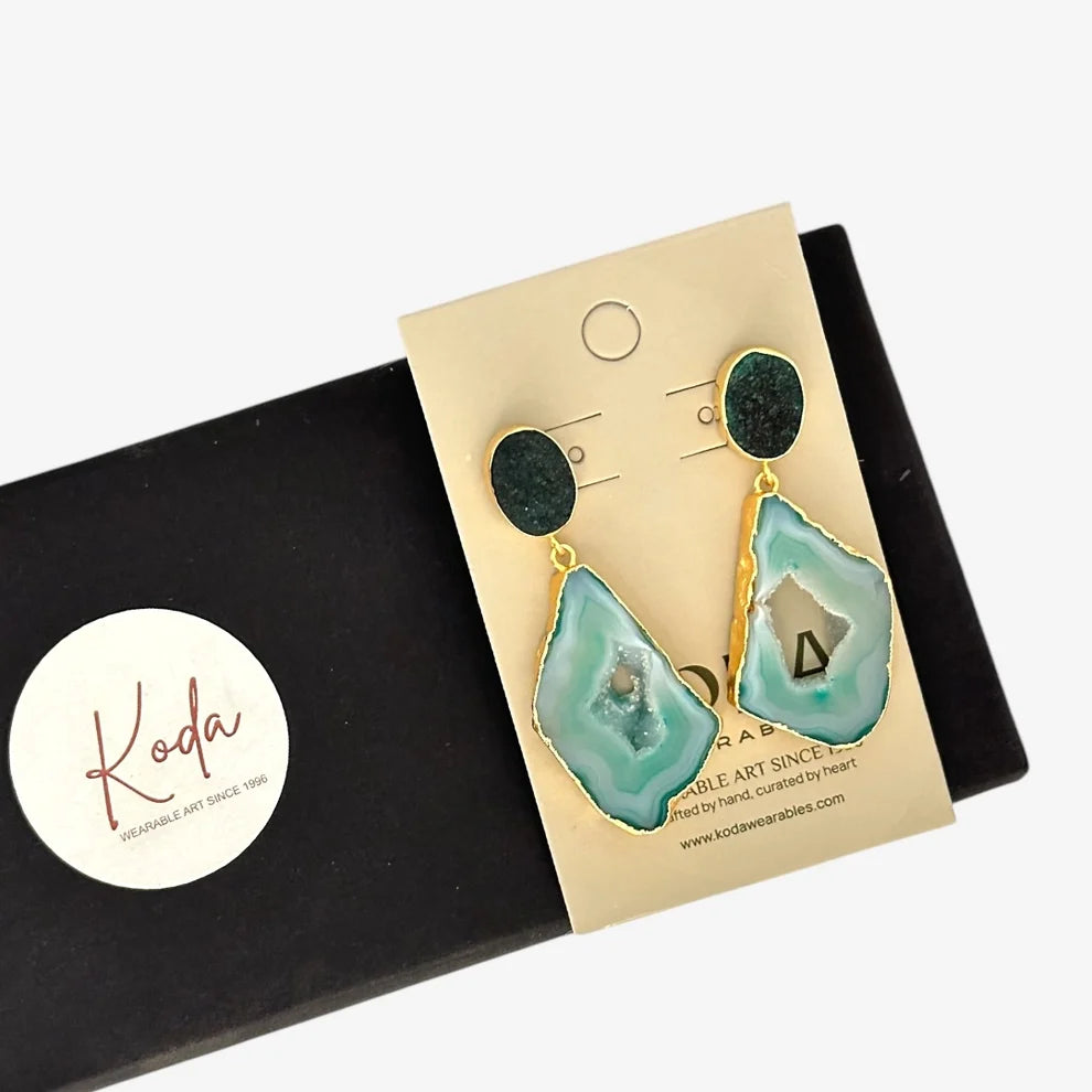 Koda Agate Slice Drop Earrings