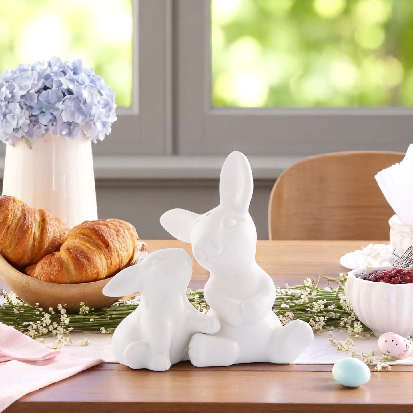 Porcelain Mother and Son Bunny Salt and Pepper