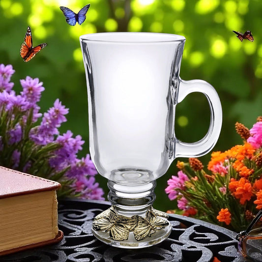 Butterfly 24 Gold Plated Glass Mug