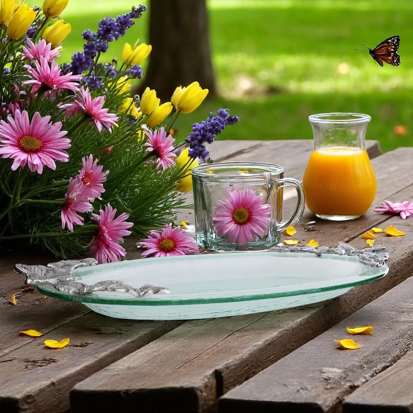 Butterfly Glass Platter