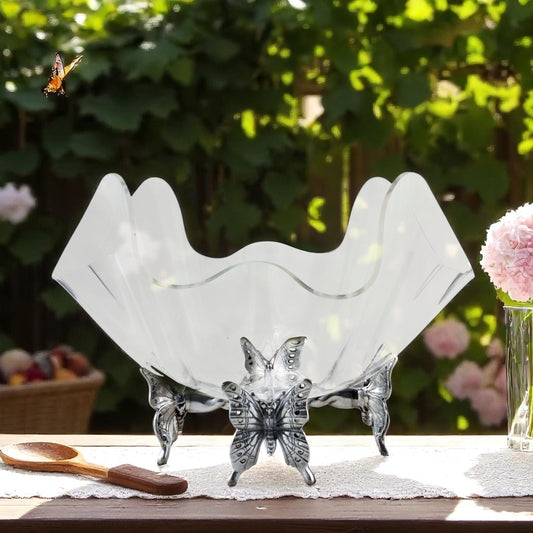 Butterfly Stand Acrylic Bowl 14
