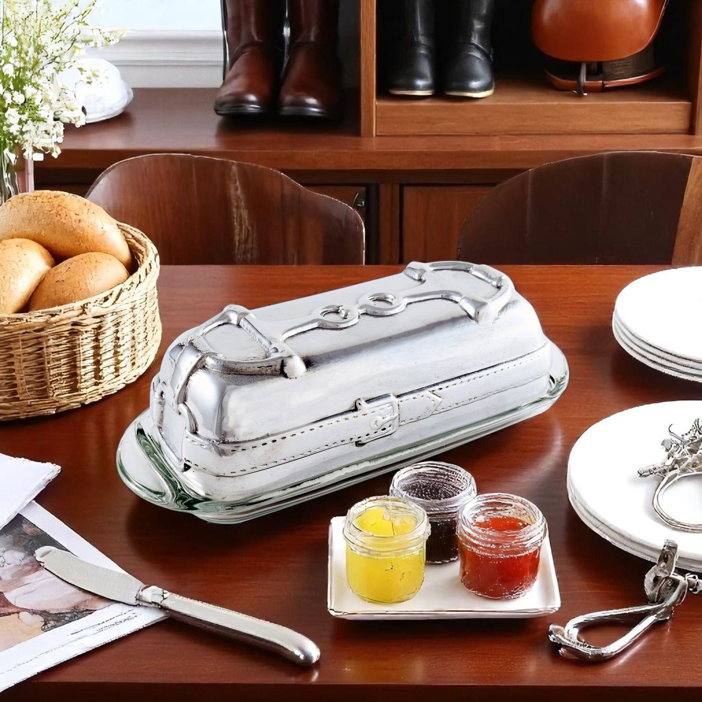 Equestrian Butter Dish