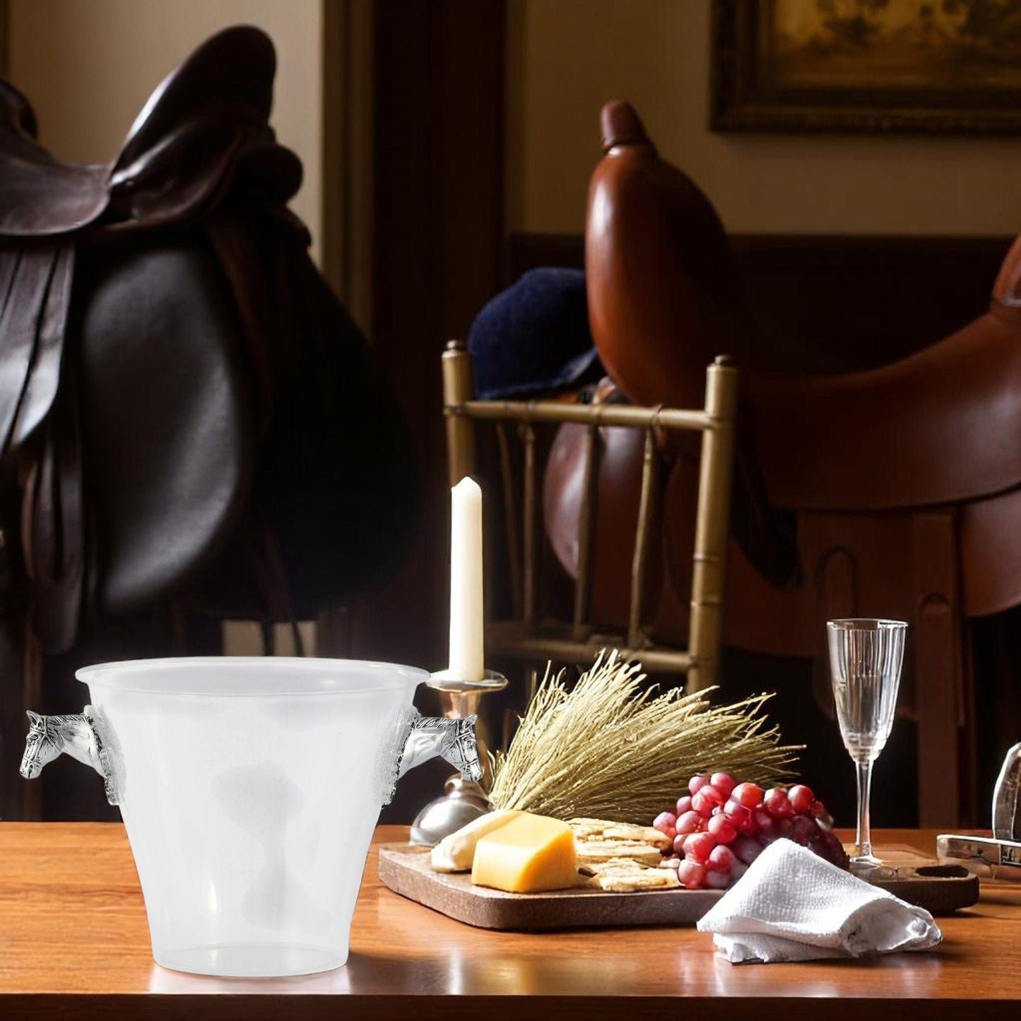 Horse Head Handle Acrylic Ice Bucket